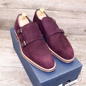 * NIB * $495 Nordstrom ZELLI Italia 8.5 M Bordo Goatskin Suede * add $15 Trees